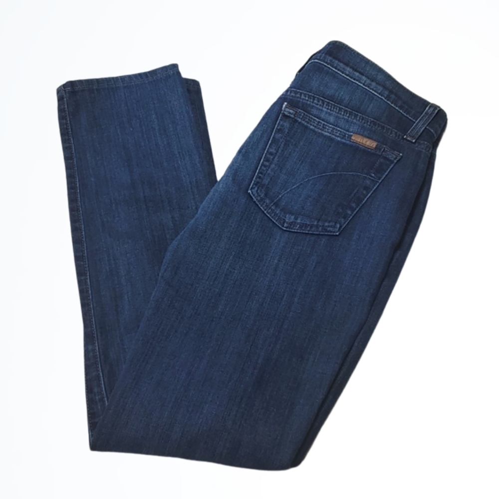 Joe's Jeans Mid Rise Dark Wash Straight Leg Blue Jeans Size 27 Waist 30 Inches